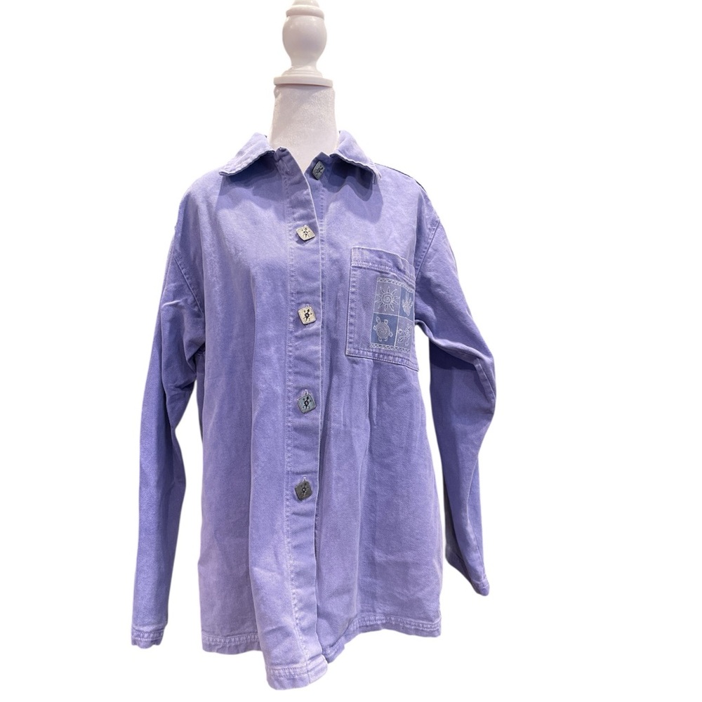 Bfofo Designs Medium Lavender Cotton Shacket Overshirt Indie